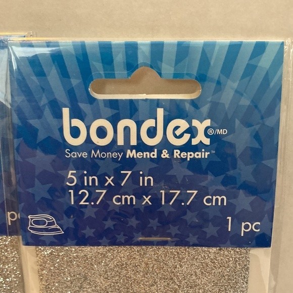 Bondex Glitter Patches Silver 4pk No Sew Iron On Patches Crafts Clothing Design - Picture 5 of 13